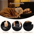 thumbnail image 6 of Ovios 67'' Oversized Chair Chaise Lounge with Cup Holders Indoor Cloud Floor Sofa Bed Comfy Upholstered Deep Seat Sleeper Reading Chair Couch for Living Room, No Assembly, Black(Plush Corduroy), 6 of 9