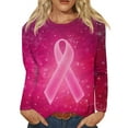 thumbnail image 2 of Lroveb Breast Cancer Awareness Shirts for Women T Reast Support Shirt Pink Ribbon Graphic Tees Red, 2 of 5