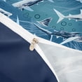 thumbnail image 4 of jejeloiu Modern Shark Animal Twin Duvet Cover,Teal Ocean Bubbles Twin Bedding For Boys,Blue Aqua,Navy Blue Reversible,2 Pieces,1 Duvet Cover and 1 Pillowcase, 4 of 6