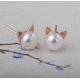 thumbnail image 5 of Pendientes S.Leaf Cat Pearl de plata de ley para mujer, 5 of 7