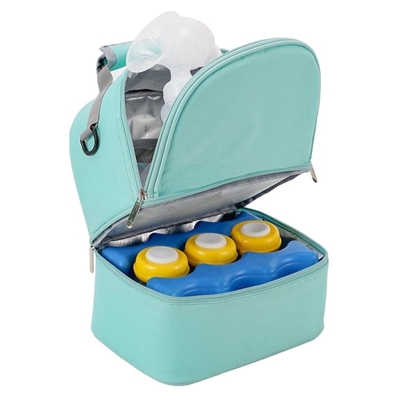 BTEPSGA Double Layer Breastmilk Cooler Bag without Ice Pack,Breast Milk Cooler on The Go,breastmilk Cooler Bag Keep It Fresh