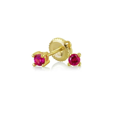 Green Freshwater Pearl Earrings - Tiny .25CT Cubic Zirconia Freshwater Pearl Solitaire Stud Earrings 14K Gold Plated Sterling Silver Screwback More Colors