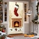 thumbnail image 5 of Cortina de puerta de Navidad - Decoración navideña estilo bordado de 35" x 72" para puerta principal, pared y fiesta, 5 of 6