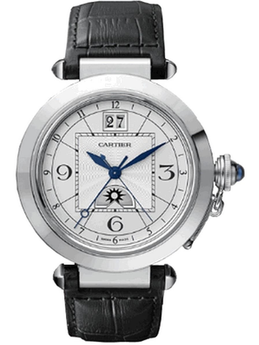 cartier leather band men's watch