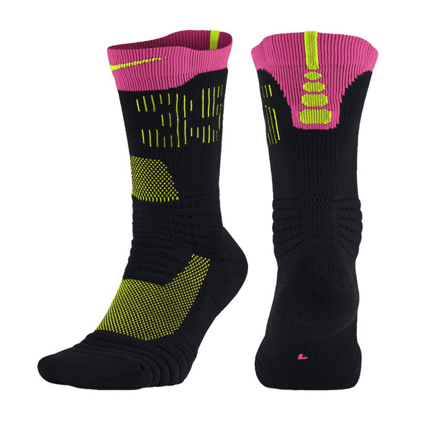 Nike - Nike Men's KD 35 Elite Versatility Basketball Socks Large (8-12) Black Pink Volt
