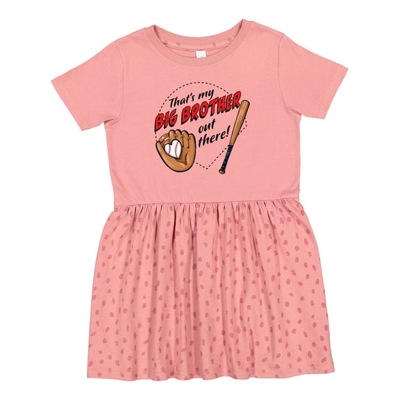 Inktastic That's My Big Brother out There- Baseball Girls Toddler Dress