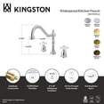 thumbnail image 4 of Kingston Brass KB1798PXLS Heritage Double-Handle 3-Hole Widespread Kitchen Faucet in Brushed Nickel, 4 of 5