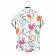 thumbnail image 6 of Yaoyar Men Lapel Valentine's Day Love Heart Print Short Sleeve Button Cardigan Top Shirt Hawaiian Summer Beach Shirts Short Sleeve, 6 of 6