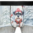 thumbnail image 4 of Playful Schnauzer Welcomes Winter Snowy Day with Cardinal Bird All Over Print Boxer Briefs Underwear for Men Dad Miniature Schnauzer Dog Lover - 12017, 4 of 6