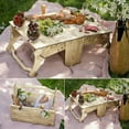 thumbnail image 3 of Clearance Woodworking Tools under $20,2-in-1 CampingGarden Snack Portable Basket Beaches Table Folding And Foldable For Family Outdoor Basket Wine Kitchen，Dining & Bar, 3 of 5