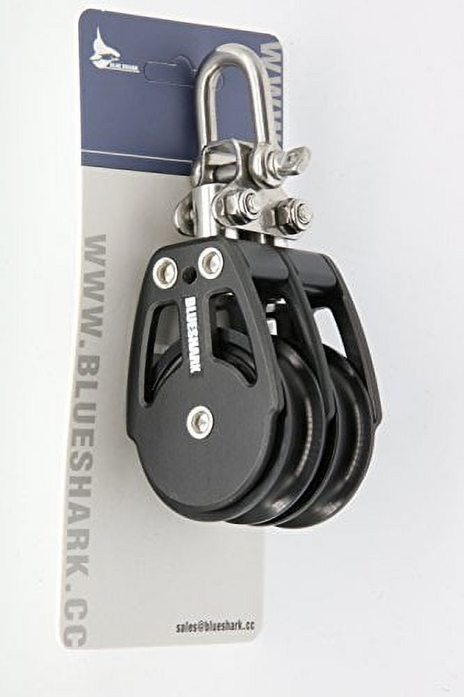 BLUESHARK 75mm Double Aluminum Becket Sailing Block 2777 - View #4
