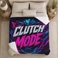 thumbnail image 5 of Clutch Mode Gaming Scene, Futuristic Neon Esports Graphic Style for Gamers, Trophy Aim Icon Theme and Birthday Gift, Cozy Flannel Blanket for Game Room Bedroom, Home Decor, 5 of 9