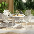 thumbnail image 3 of GVN Outdoor Dining Chairs, Patio Bistro Chairs,Cast Aluminum Patio Chairs Set of 2 with Armrests-White, 3 of 10
