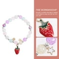 thumbnail image 2 of Pulsera de fresa para niñas, pulsera de cuentas de cristal, pulsera para niñas, regalo de amistad, 2 of 7