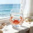 thumbnail image 5 of JWZZYD Artisanal Blue Ringed Octopus Glassware, 4.1" Octopuses Stemless Wine Glasses, Handcrafted Marine Animal Bar Glass, Clear Decorative Drinkware for Home Bar Kitchen, Ocean Lovers(Crab), 5 of 6