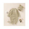 thumbnail image 6 of Bagilaanoe Newborn Baby Boy Girl Knitted Jumpsuit Long Sleeve Knitting Bodysuit + Hat 3M 6M 12M 18M Infant Winter Warm One Piece Romper, 6 of 9