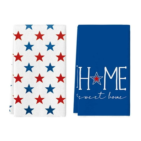 

Artoid Mode American Stars 4th of July Kitchen Dish Towels 18 x 26 2 Piece Blue