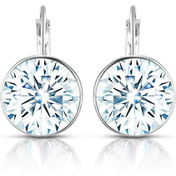 Swarovski Crystal Bella French Wire Clip Pierced Post Drop Designer Earrings.