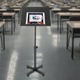 thumbnail image 2 of Portable Laptop Podium, Height Adjustable Rolling Stand, Mobile Floor Steady Standing Desk, Classroom Table with Wheels, Tilting Conference Pulpit for Office Presentation Church (Black), 2 of 18