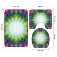 thumbnail image 3 of Colorful Radial Tie Dye Pattern Bathroom Rugs Sets 3 Piece,Toilet Cover Set,Absorbent Non Slip Bathroom Mats Sets with U-Shaped Contour Rug Toilet Rug Set, 3 of 5