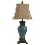 Table Lamp - Taupe Fabric Shade - Blue, Brown, Bro