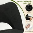 thumbnail image 4 of Exenoray Chaise de Bureau Sans Accoudoirs en Molleton Teddy, Chaise de Bureau Pivotante Réglable à Siège Grand avec Roues en PU, Chaise de Travail Rembourrée pour Coiffeuse pour Chambre, Bureau d'Étude Ou Bureau à Domicile, Noir, 4 of 7