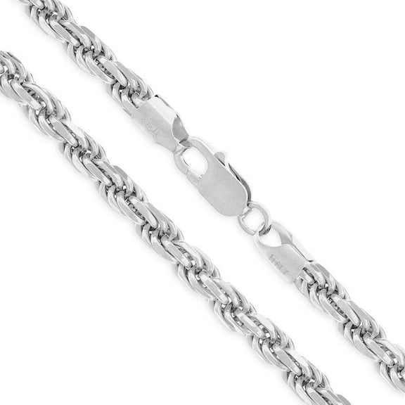 925 Sterling Silver 4.5MM Rope Diamond-Cut Chain Necklaces, Solid 925 Italy, Next Level Jewelry