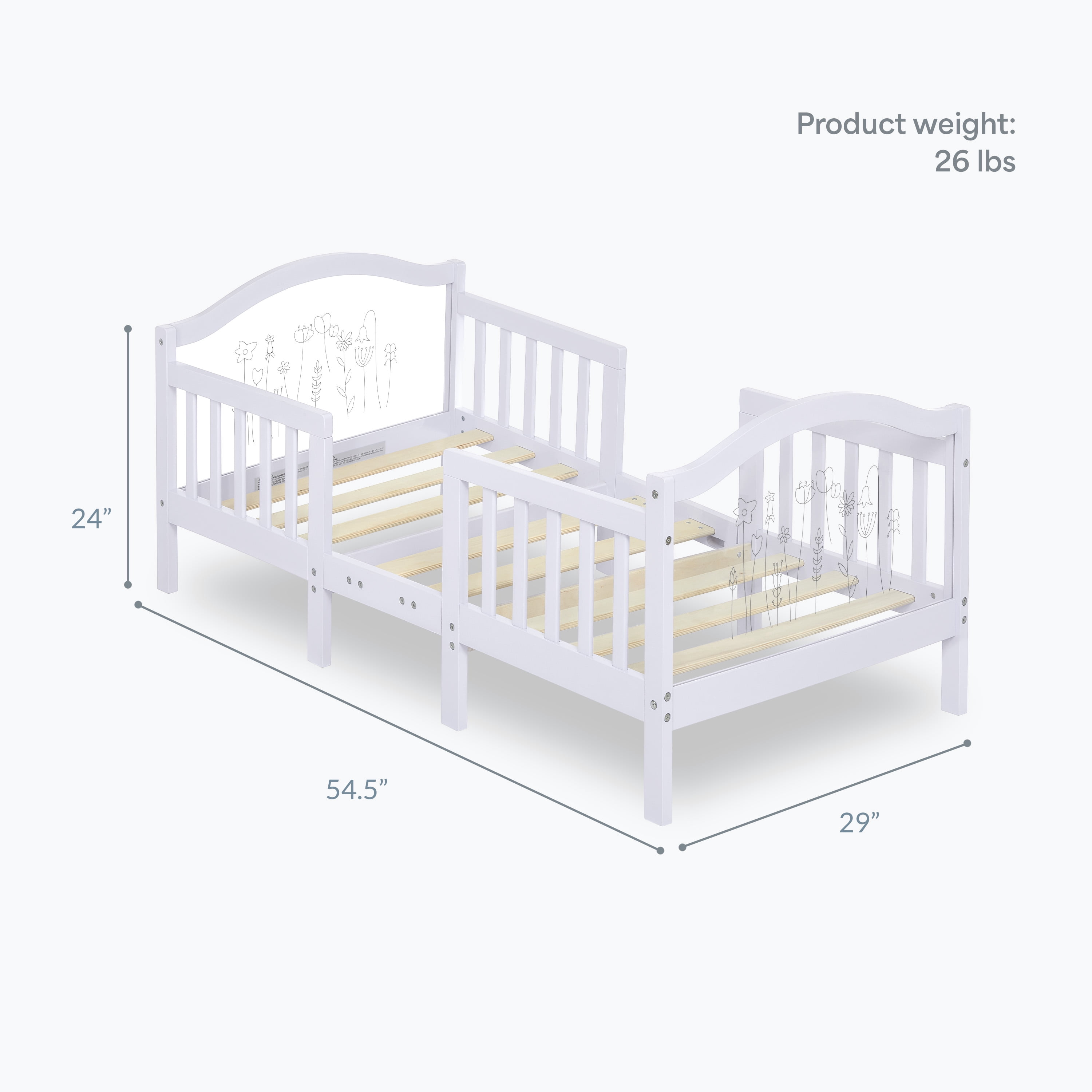 Dream On Me Rosie Toddler Bed In Lavender Ice
