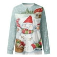 thumbnail image 4 of Cadeaux de Noël Femmes Manches Longues Décontracté Impression de Noël Col Rond Chandail Tunique Chandails en Molleton pour Adolescentes en Liquidation, 4 of 5