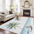 thumbnail image 2 of 5'x7' Area Rugs, Coastal Beach Indoor Outdoor Area Rug for Living Room Bedroom, Summer Palm Tree Nautical Ocean Seaside Washable Bathroom Rugs Kitchen Floor Carpet Mats Home Decor Aesthetic, 2 of 8