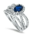 thumbnail image 2 of LaRaso & Co His Her Wedding Rings Set Simulated Sapphire Jewelry Engagement Ring Bands Men Women, 2 of 6