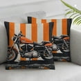 thumbnail image 2 of Shangniulu Motocross Print Pillow Cover Autobike Vehicle Extreme Sport Decorative Square Cushion Cover Orange White Stripe Modern Design Cushion Case for Party Housewarming Office RV,2 Pack, 2 of 6