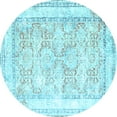 thumbnail image 1 of Ahgly Company Indoor Round Persian Light Blue Traditional Area Rugs, 6' Round, 1 of 4