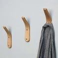 thumbnail image 2 of 4 ganchos de pared de madera para abrigos, perchero de pared de madera natural, perchero de pared sencillo y moderno en forma de V para almacenamiento de abrigos de 15,8*4*1,1 cm., 2 of 5