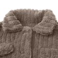 thumbnail image 6 of Women's Double Sided Fleece Jacket, Button Down Collar Long Sleeve Coat, Drop Shoulder Warm Jacket, Loose Fit Winter Top, Casual Fleece Outerwear, Plush Button Up Jacket Beige L, 6 of 9