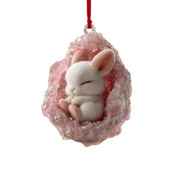 TanSiDing 1pcs Owl Raccoon Christmas Tree Pendant Ornament 2D Flat Print Acrylic Holiday Decoration for Festive Home Party Decor