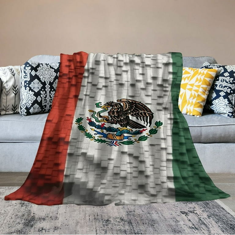 COMIO Flag of Mexico Throw Blanket Soft Fuzzy Plush Blanket for Couch Sofa and Bed Lightweight Home Throw Blanket