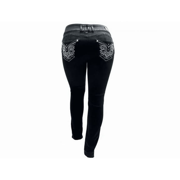 Jack David Plus Size Women's Stretch Premium Denim Black/Blue Jeans Skinny Pants 39469MS
