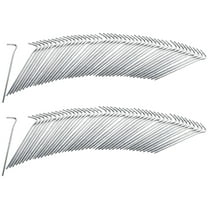Wideskall 100 Pieces Heavy Duty Galvanized Steel Tent Pegs, Garden Fence Edging, Camping Stakes, Landscape Stakes, Tent Spikes