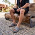 thumbnail image 6 of Cushionaire Feather EVA Mens Sandals – Slip On Recovery Slides, Lightweight Water Shoes for Men, 6 of 19
