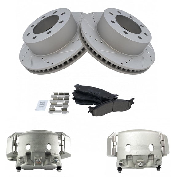 TRQ Front Ceramic Pads Performance Rotors & Calipers Kit for Ram 1500 2500 3500 BKA18909 Fits select: 2006-2008 DODGE RAM 1500, 2003-2008 DODGE RAM 2500