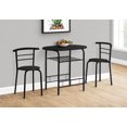 thumbnail image 1 of Monarch Specialties Dining Table Set, 3pcs Set, Small, 32" L, Kitchen, Metal, Laminate, Black, Contemporary, Modern, 1 of 6