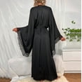 thumbnail image 6 of snilers Silk Robes for Women Long Sleeve Nightgowns V Neck Loose Casual Loungewear Lace Trim Satin Long Kimono Bathrobe, 6 of 6