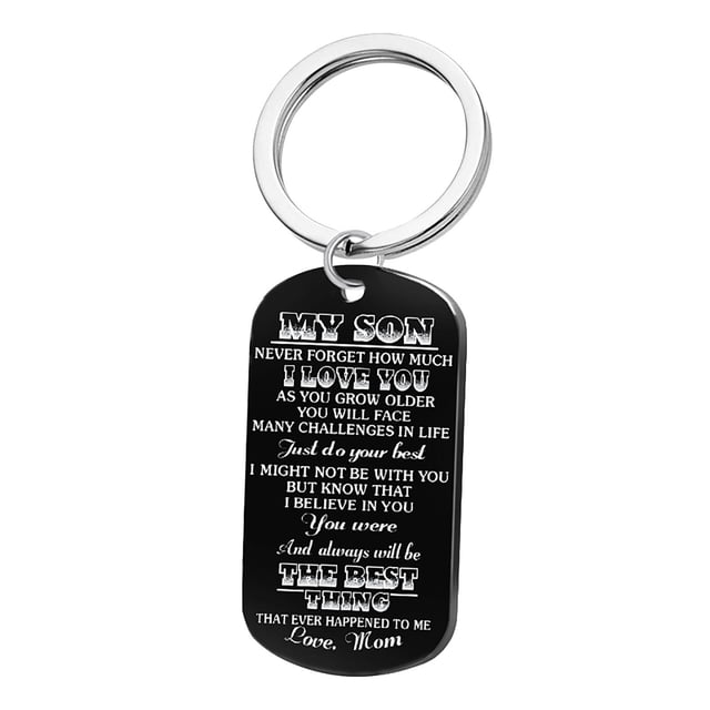 Bijoux en Acier Inoxydable pour Collier Militaire de Mon Fils Cadeau Lettrage en Acier Inoxydable, PENDANE, Acier Inoxydable