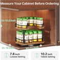 thumbnail image 3 of Spice Rack Organizer for Cabinet - Height Adjustable Rotating Lazy Susan, Wooden Spice Organization for Tabletop, Pantry, or Kitchen Counter, Fits Cabinets Over 11" Wide and 10.3" High, 3 of 5
