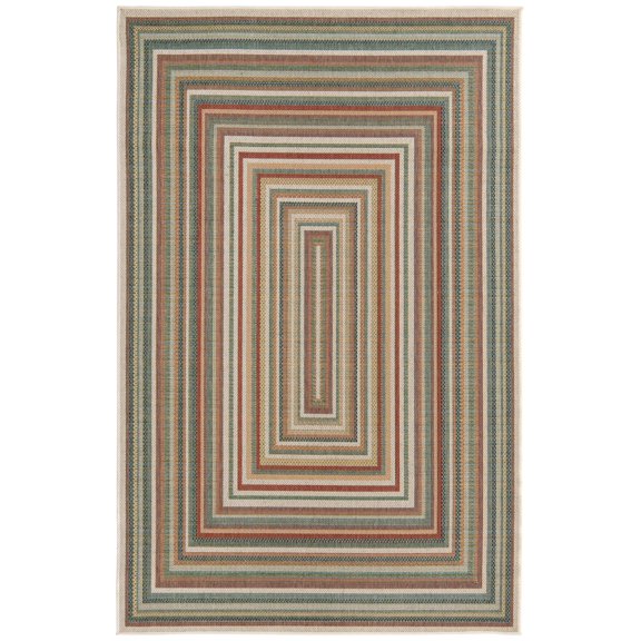 Rugs.com Baja Outdoor Collection Rug – 6' x 9' Multi Medium Rug Perfect For Bedrooms, Dining Rooms, Living Rooms