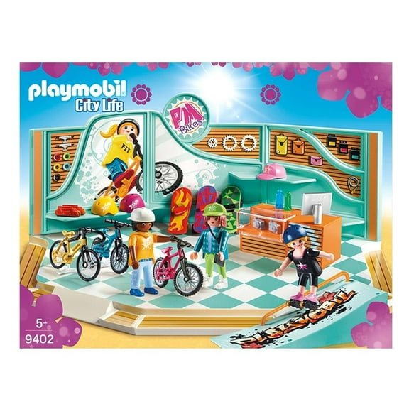 Set de Juego Playmobil Tienda de Bicicletas y Skate 41 Piezas