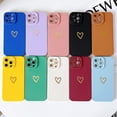 thumbnail image 2 of Compatible with iPhone 13 Pro Max Case for Women, Bronzing Luxury Heart Phone Case Cute Side Pattern Soft TPU Shockproof Full Camera Lens Protective Cover for iPhone 13 Pro Max(Klein Blue), 2 of 15