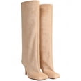 thumbnail image 2 of Women's Knee High Square Toe Stiletto Heel Boots - Tall, Wide Calf, Heeled Slouchy, Red, 2 of 2