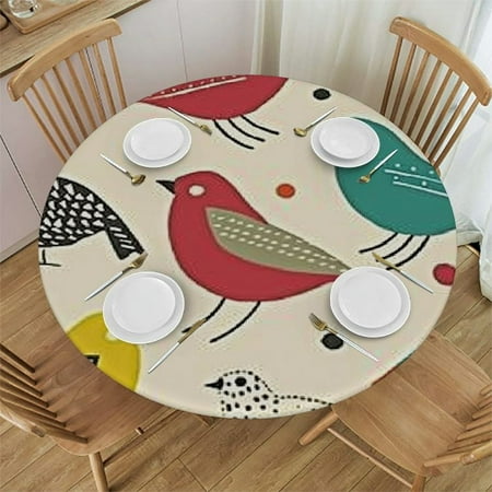 

Patifu Polka Dot Design Round Tablecloth 100% Polyester Fiber for Picnic Dining Kitchen Farmhouse Waterproof Resistant Fabric 38 -42